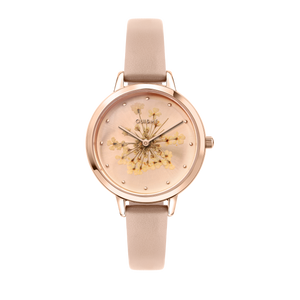 Oui&Me Fleurette Real Flowers 34mm Floral Rose Watch