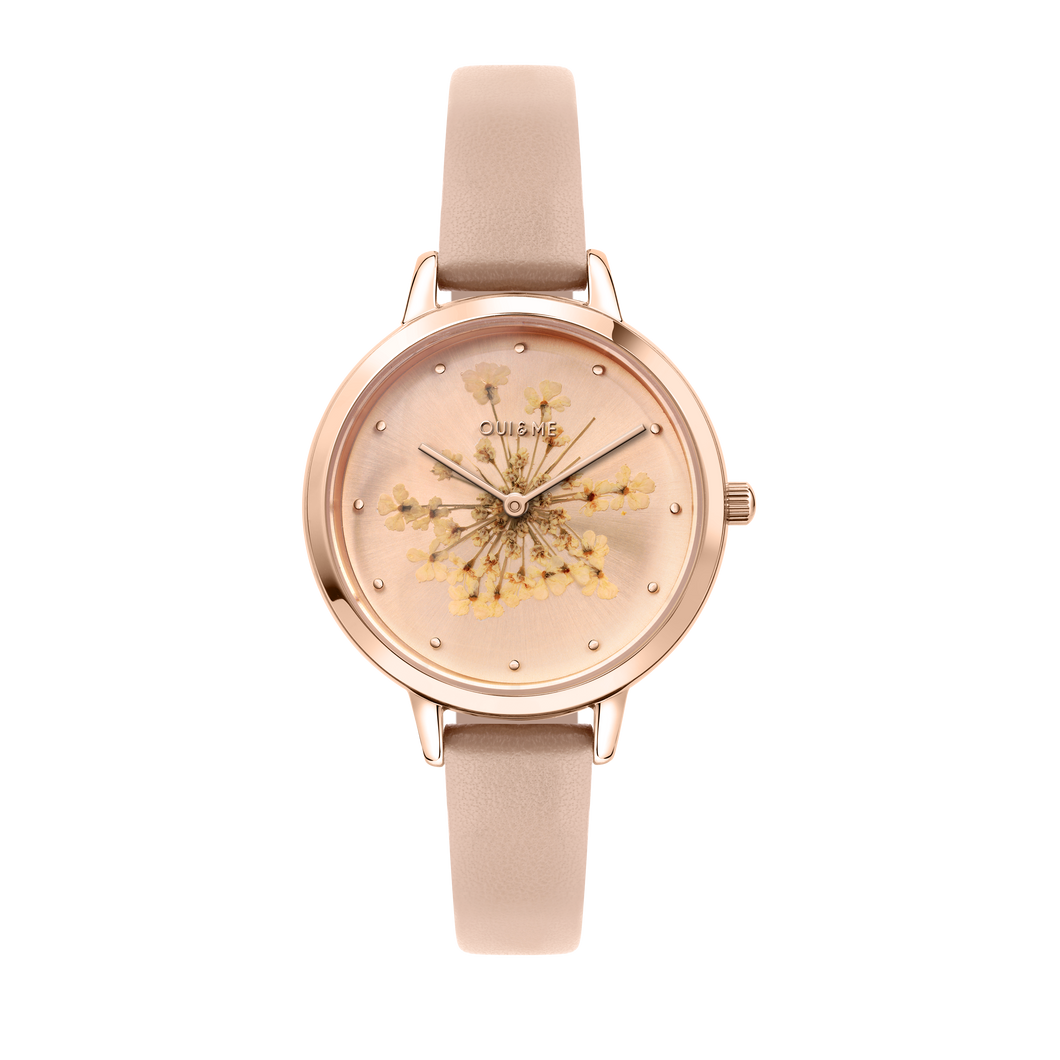 Oui&Me Fleurette Real Flowers 34mm Floral Rose Watch