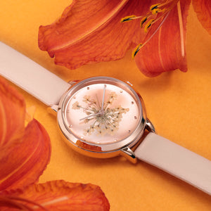 Oui&Me Fleurette Real Flowers 34mm Floral Rose Watch