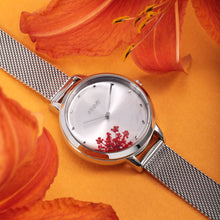 Load image into Gallery viewer, Oui&amp;Me Fleurette Real Flowers 34mm Pink Floral Dial Watch