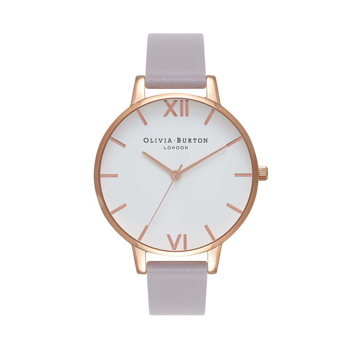 Olivia Burton White Dial Rose Gold Lilac Watch