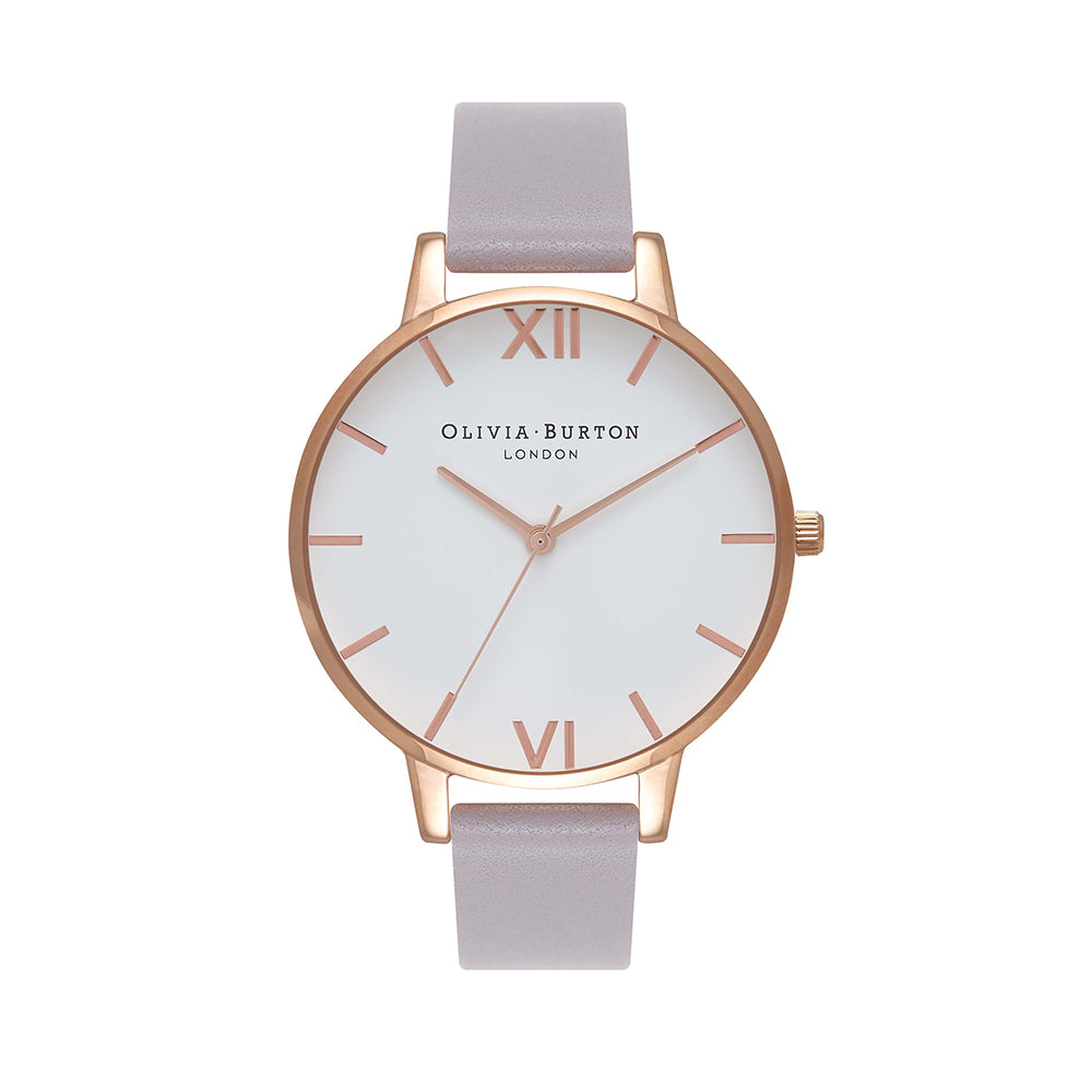 Olivia Burton White Dial Rose Gold Lilac Watch