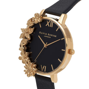 Olivia Burton Case Cuffs Gold Dial Black Watch