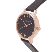 Load image into Gallery viewer, Olivia Burton Black Sunray Rose Gold Watch
