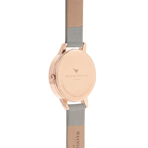 Olivia Burton White Dial Rose Gold Grey Watch