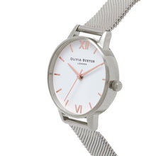 Load image into Gallery viewer, Olivia Burton White Dial Silver Mesh Watch