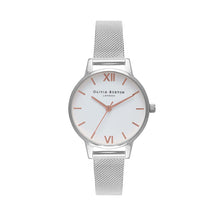 Load image into Gallery viewer, Olivia Burton White Dial Silver Mesh Watch