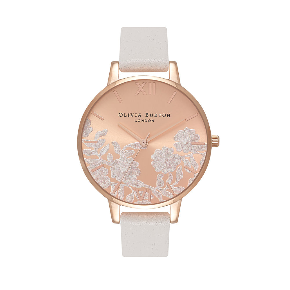 Olivia burton lace detail rose gold sale