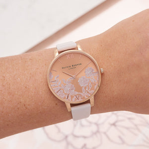 Olivia Burton Lace Detail Rose Gold Watch