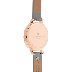 Olivia Burton Vintage Bow Rose Gold Grey Watch