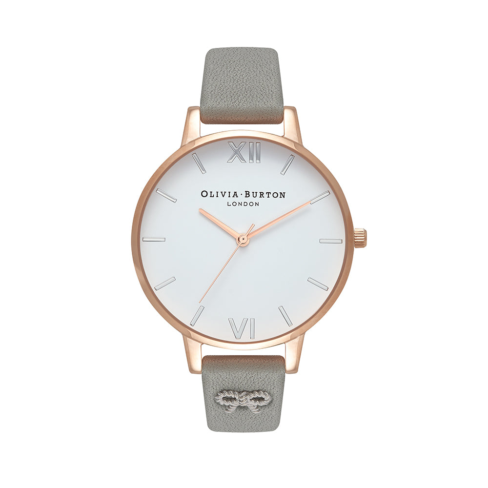 Olivia Burton Vintage Bow Rose Gold Grey Watch