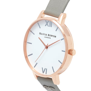 Olivia Burton Vintage Bow Rose Gold Grey Watch