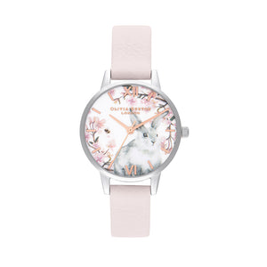 Olivia Burton Pretty Blossom Silver Blush Watch