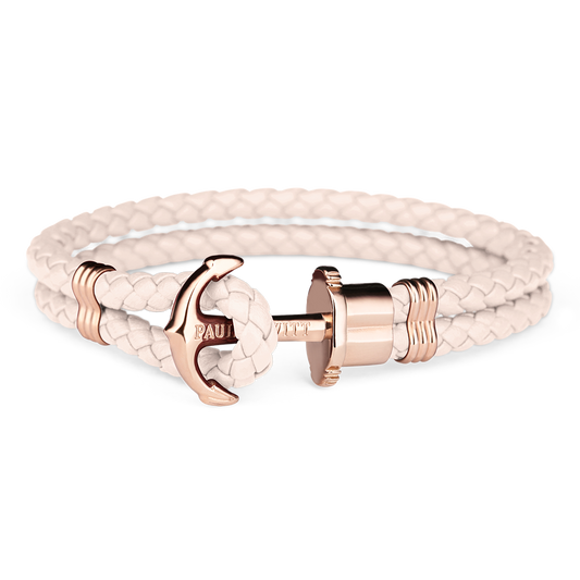 Paul Hewitt Phrep Leather Rose Gold / Pink Rose Bracelet - S