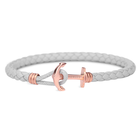 Paul Hewitt Phrep Lite Leather Rose Gold / Grey Bracelet - M