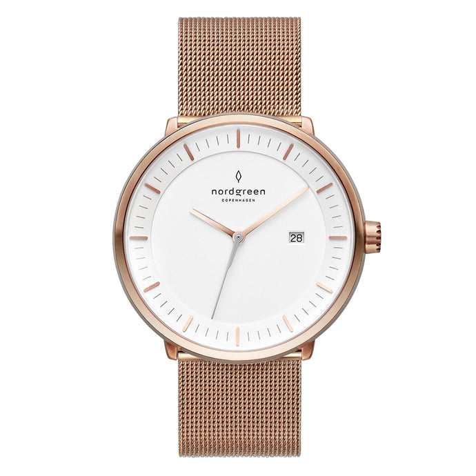 Nordgreen Women's Philosopher 36mm Rose Gold Mesh Watch