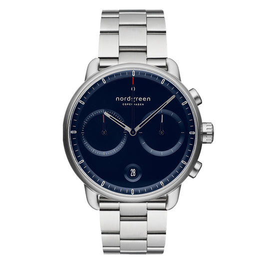 Nordgreen Pioneer 42mm Silver Navy Watch