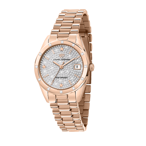 Chiara Ferragni Everyday Rose Gold Glitter 32mm Watch