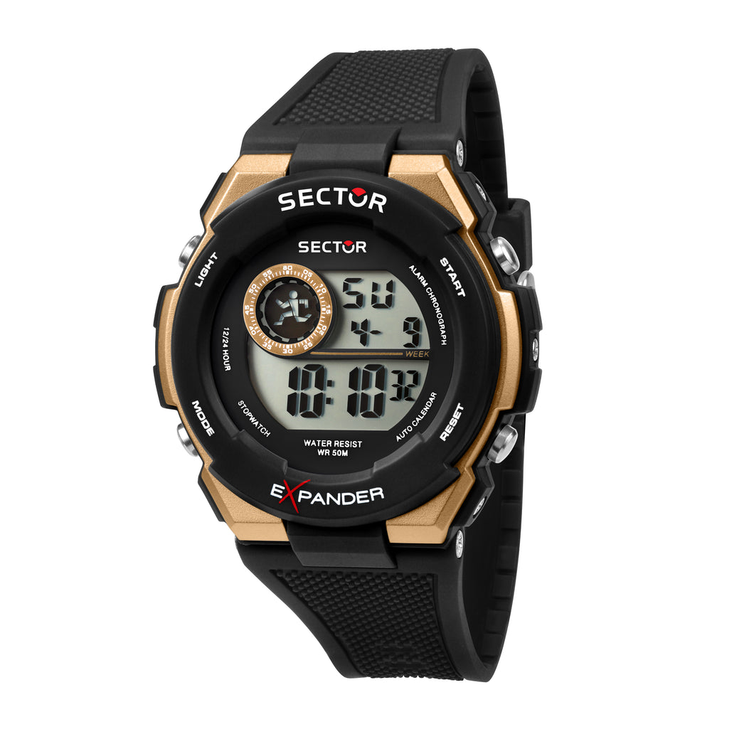 Sector EX-10 Rose Gold Bezel Digital Watch