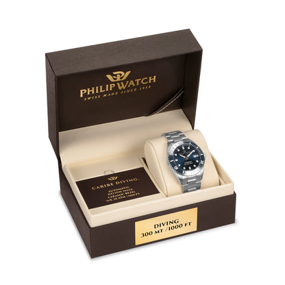 Philip Caribe Swiss Made Diving Automatic Blue Watch