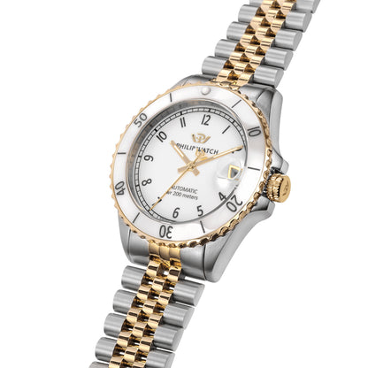 Philip Caribe Swiss Made Diving Two Tone Ladies Automatic Watch