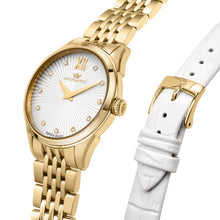 Load image into Gallery viewer, Philip Roma Swiss Made Gold Watch with Interchangeable White Strap