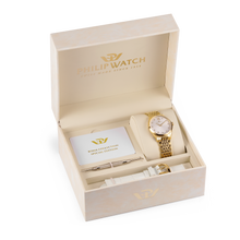 Load image into Gallery viewer, Philip Roma Swiss Made Gold Watch with Interchangeable White Strap