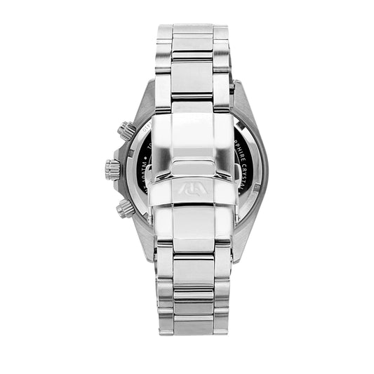 Philip Caribe Swiss Made Black Stainless Steel Bracelet Chronograph
