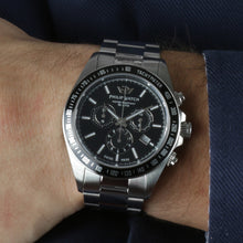 Load image into Gallery viewer, Philip Caribe Swiss Made Black Stainless Steel Bracelet Chronograph