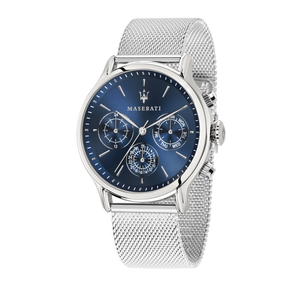 Maserati Epoca 42mm Blue Dial SIlver Mesh Watch