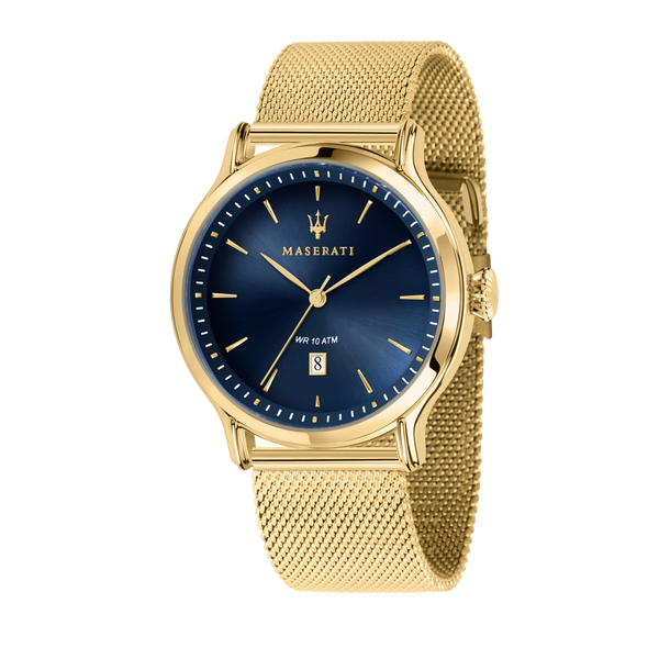 EPOCA 42mm Blue Dial Gold Mesh Watch