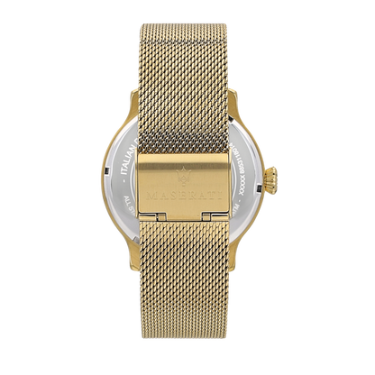 Maserati Epoca 42mm Blue Dial Gold Mesh Watch