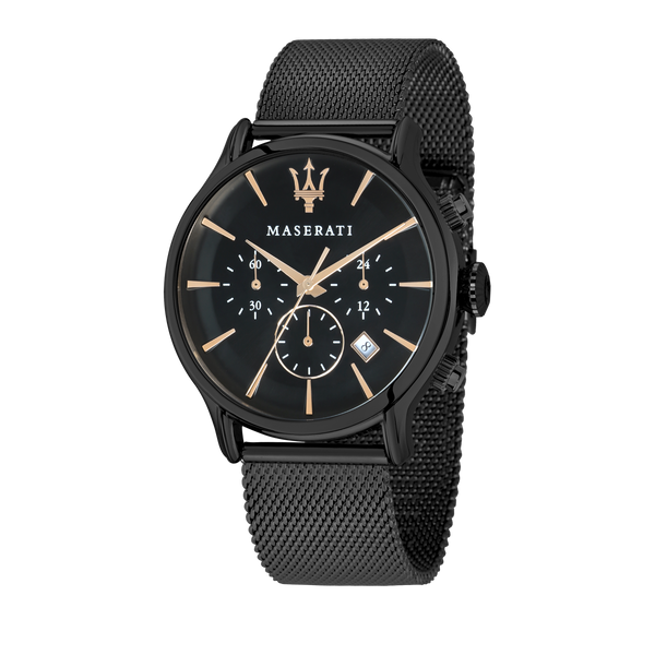 Maserati Epoca 42mm Black Steel Mesh Watch