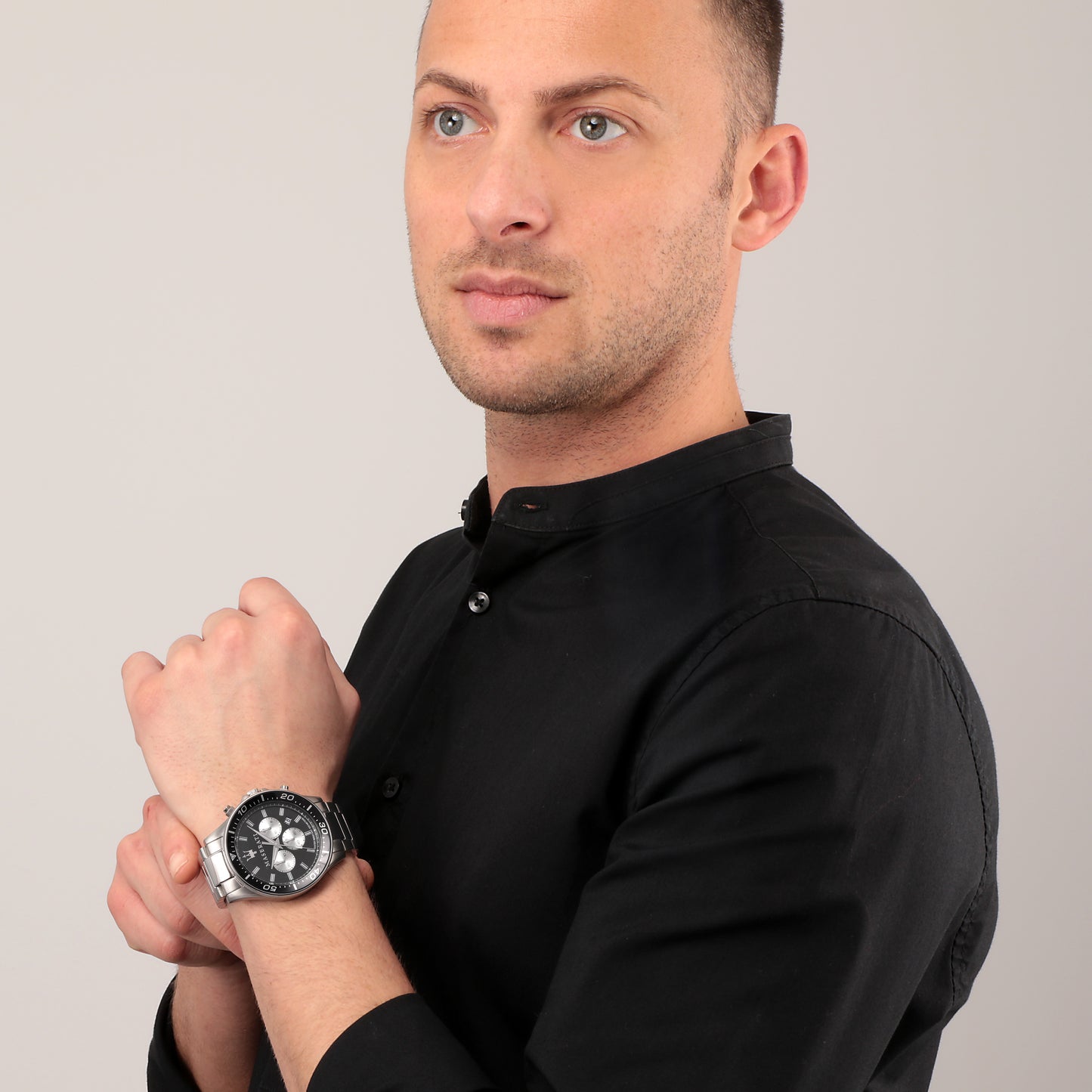 Maserati Stile Silver 45mm Chronograph