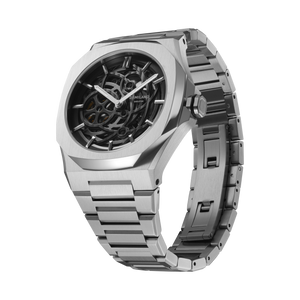 D1 Milano Silver Skeleton Automatic Watch