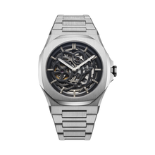 Load image into Gallery viewer, D1 Milano Silver Skeleton Automatic Watch