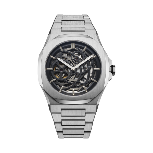 D1 Milano Silver Skeleton Automatic Watch