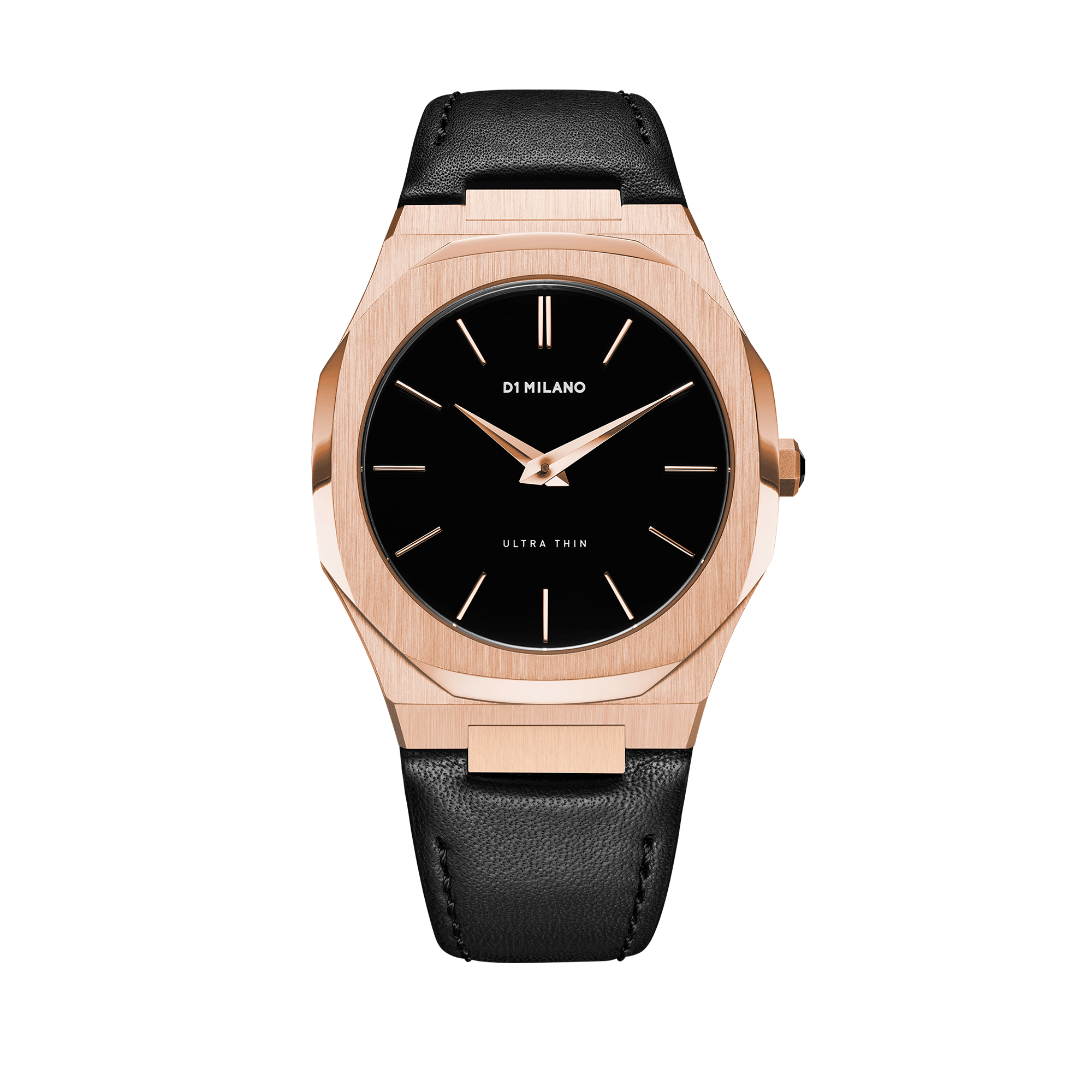 D1 Milano Ultra Slim 40mm Rose Gold Leather Watch Wotch Boutique