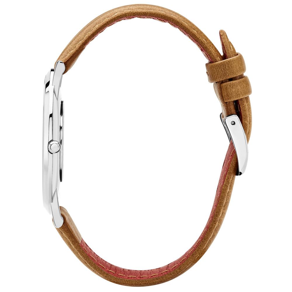 Rose & Coy Pinnacle Ultra Slim 40mm Silver | Tan Leather Watch