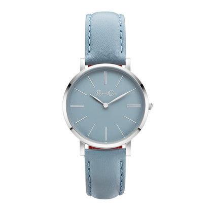 Rose & Coy Mini Pinnacle Ultra Slim 34mm Silver | Sky Blue Watch