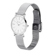 Load image into Gallery viewer, Rose &amp; Coy Petite Pinnacle Ultra Slim 30mm Silver | Mesh Strap Watch