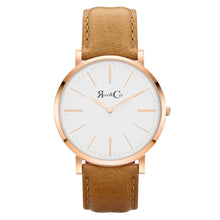 Load image into Gallery viewer, Rose &amp; Coy Pinnacle Ultra Slim 40mm Rose Gold | Tan Leather Watch
