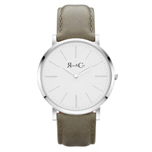 Load image into Gallery viewer, Rose &amp; Coy Pinnacle Ultra Slim 40mm Silver | Sage Leather Watch