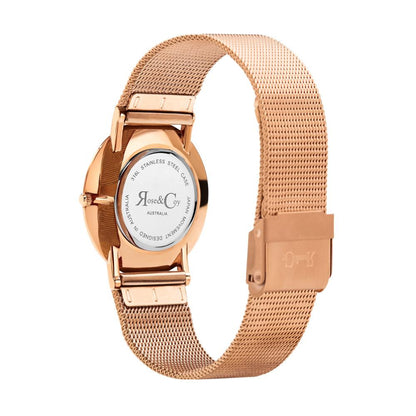 Rose & Coy Mini Pinnacle Ultra Slim 34mm Rose Gold | Mesh Strap Watch