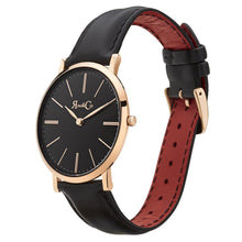 Load image into Gallery viewer, Rose &amp; Coy Pinnacle Ultra Slim 40mm Rose Gold | Black Leather | Black Dial Watch