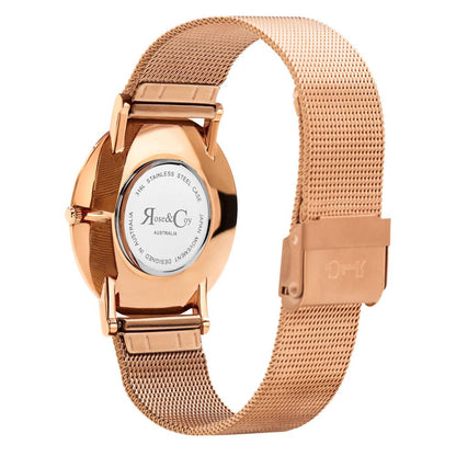 Rose & Coy Pinnacle Ultra Slim 40mm Rose Gold | Mesh Strap Watch