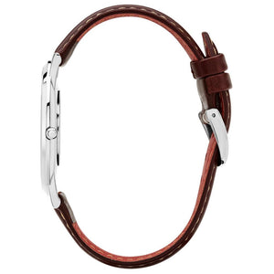Rose & Coy Pinnacle Ultra Slim 40mm Silver | Dark Brown Leather Watch