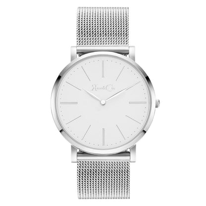Rose & Coy Pinnacle Ultra Slim 40mm Silver | Mesh Strap Watch