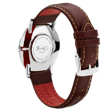 Load image into Gallery viewer, Rose &amp; Coy Pinnacle Ultra Slim 40mm Silver | Dark Brown Leather Watch