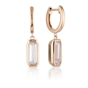 GEORGINI EMILIO ROSE GOLD DROP EARRINGS